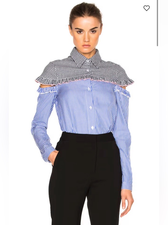 Sandy Liang Tops - Sandy Liang Mercury Top Office Stripes & Gingham Button Down size 40
